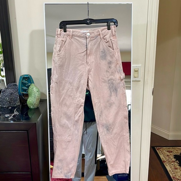 Zara Pants & Jumpsuits Zara Handdyed Pink Highwaisted Pants Poshmark